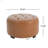 Upholstered Button Tufted Round Ottoman, Small Version