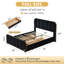 Lit tapissier avec 2 grands tiroirs de rangement en bois -1106980044-1106980041