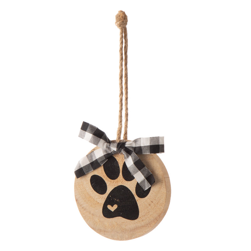 Ornement boule de noël en bois