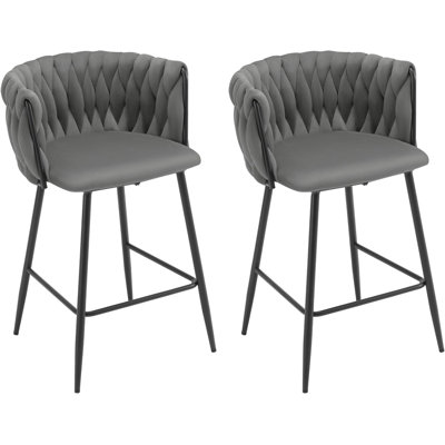 Saya Upholstered Velvet Bar Stool