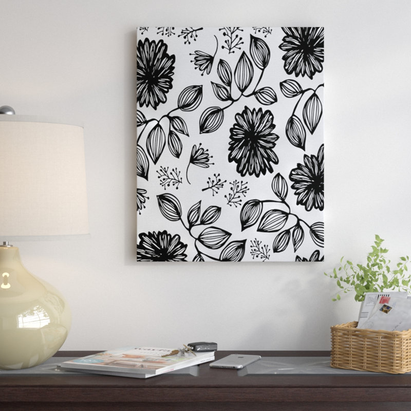 « noir flores », impression sur toile tendue, H 30 po x l 24 po x P 1,5 po