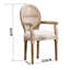Chaise d'appoint rembourrée capitonnée en tissu crème