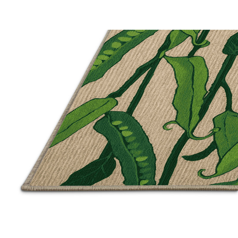  Washable Pea Shoots Vegetables Area Rug, Rectangle 2' x 3'