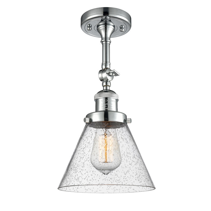 Éclairage de meuble-lavabo inclinable 2 lumières Cone, Ampoule à DEL rétro de 6 watts, Grainé, Chrome poli