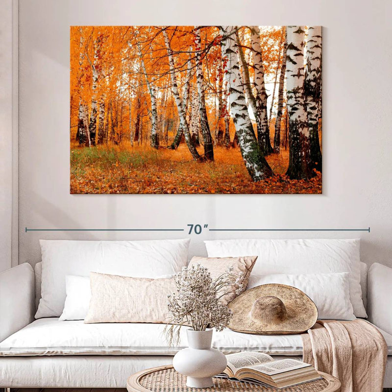 Forêt de bouleaux Harnek Autumn, H 34 po x l 51 po