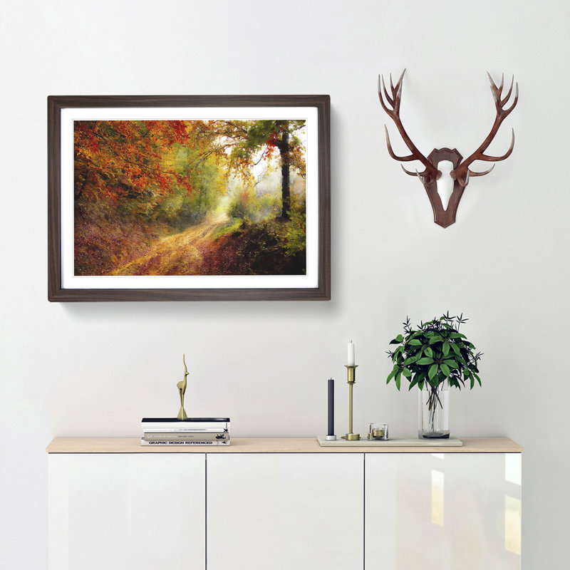 Autumn Forest - Picture Frame Painting Print, Walnut Framed, 33cm H x 45cm W x 2cm D
