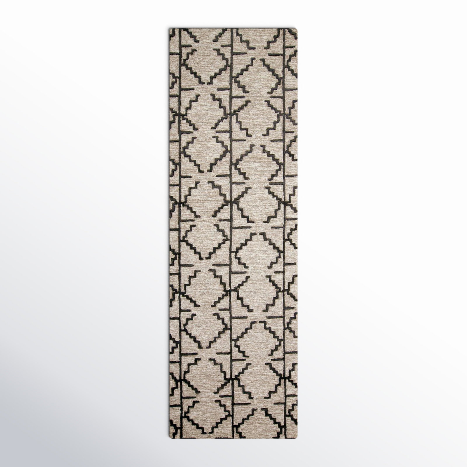 Carlette Hand-Tufted Geometric Wool Rug, Runner 2'6" x 8'