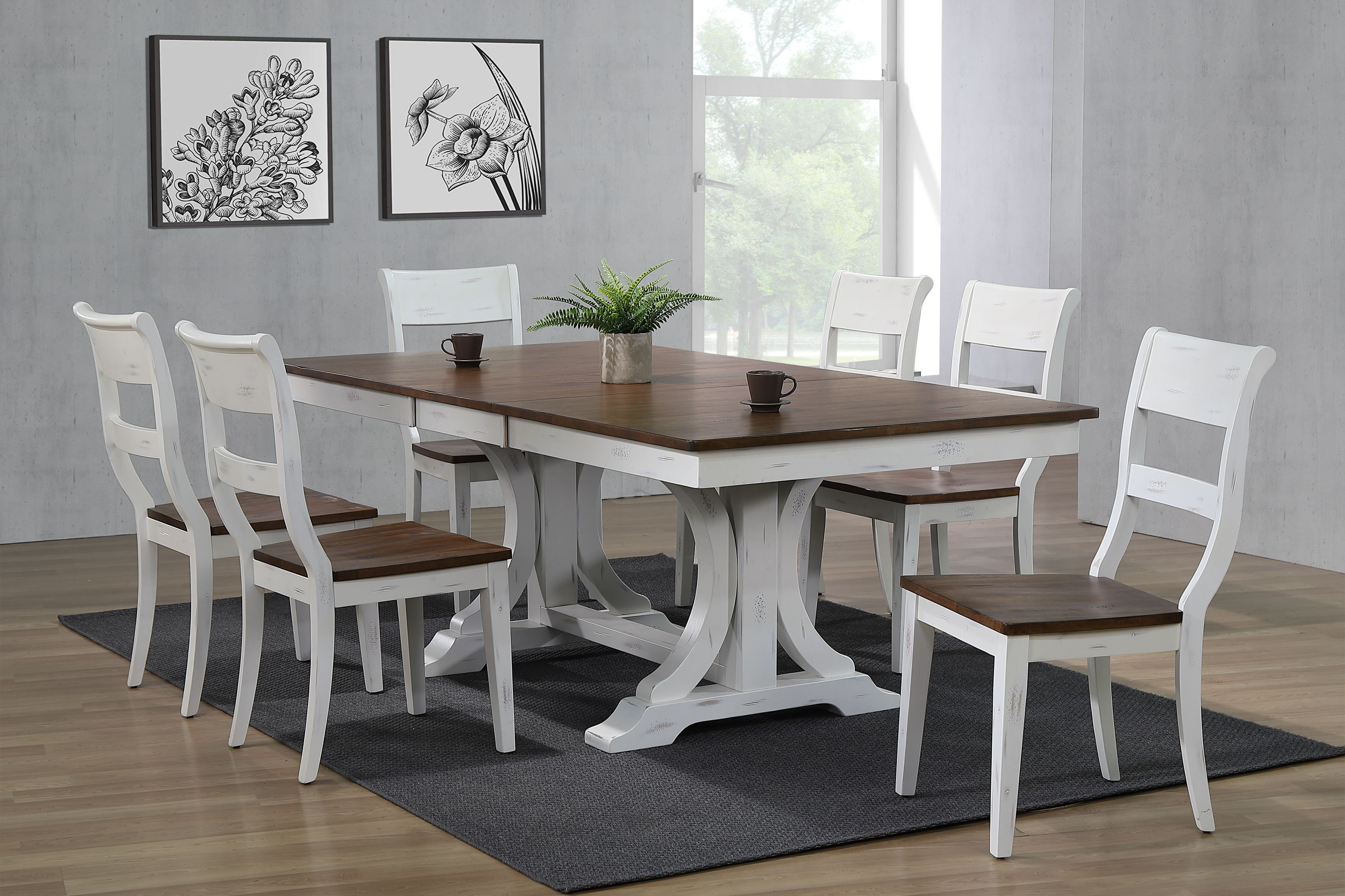 Ophelia & Co. Hepburn 7 - Piece Extendable Rubber Solid Wood Dining Set ...