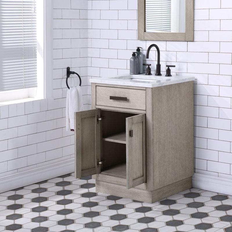 Ensemble de meuble-lavabo simple 24 po Nicholls, Chêne gris