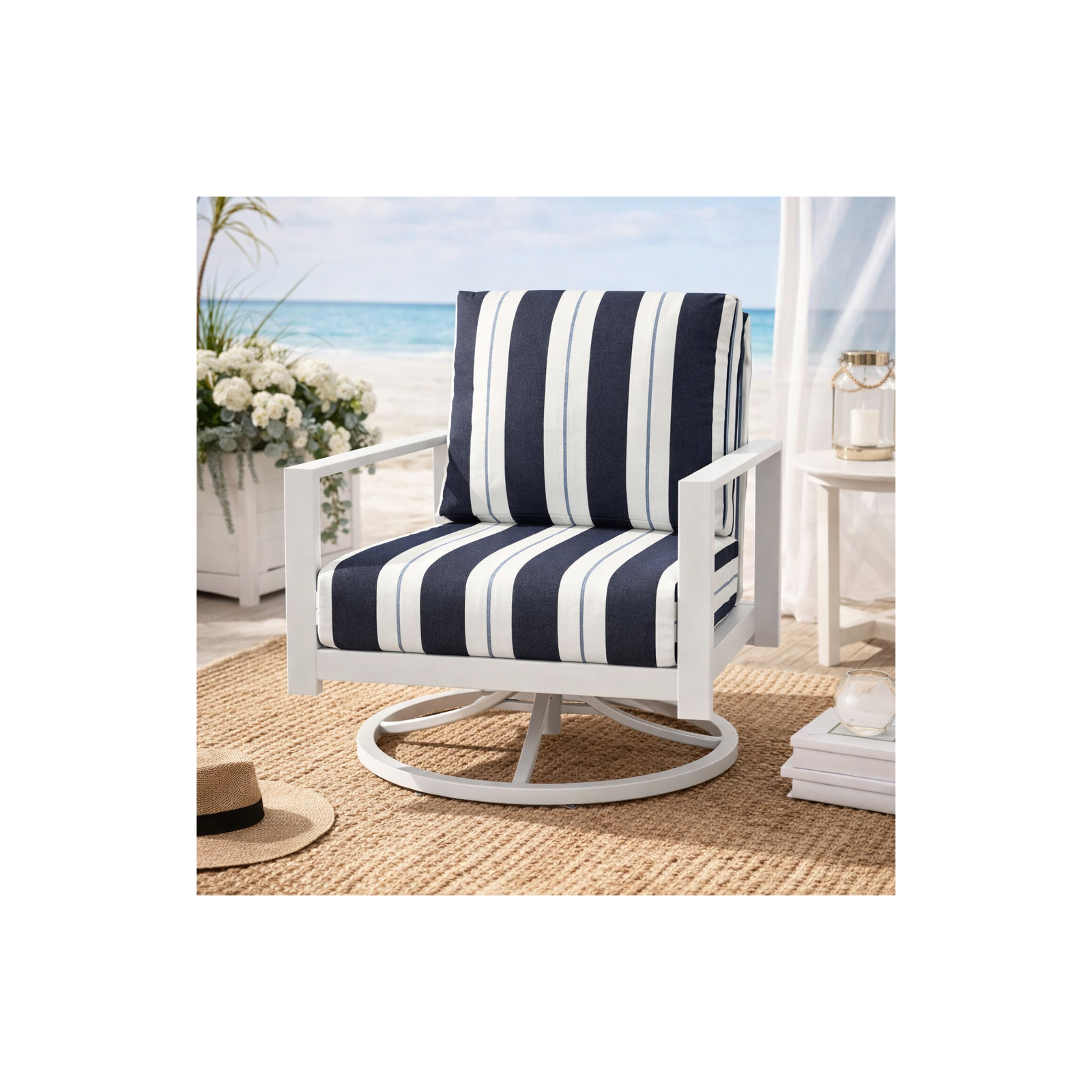 Amala Outdoor Sunbrella® Seat/Back Cushion, Sunbrella Relate Harbor