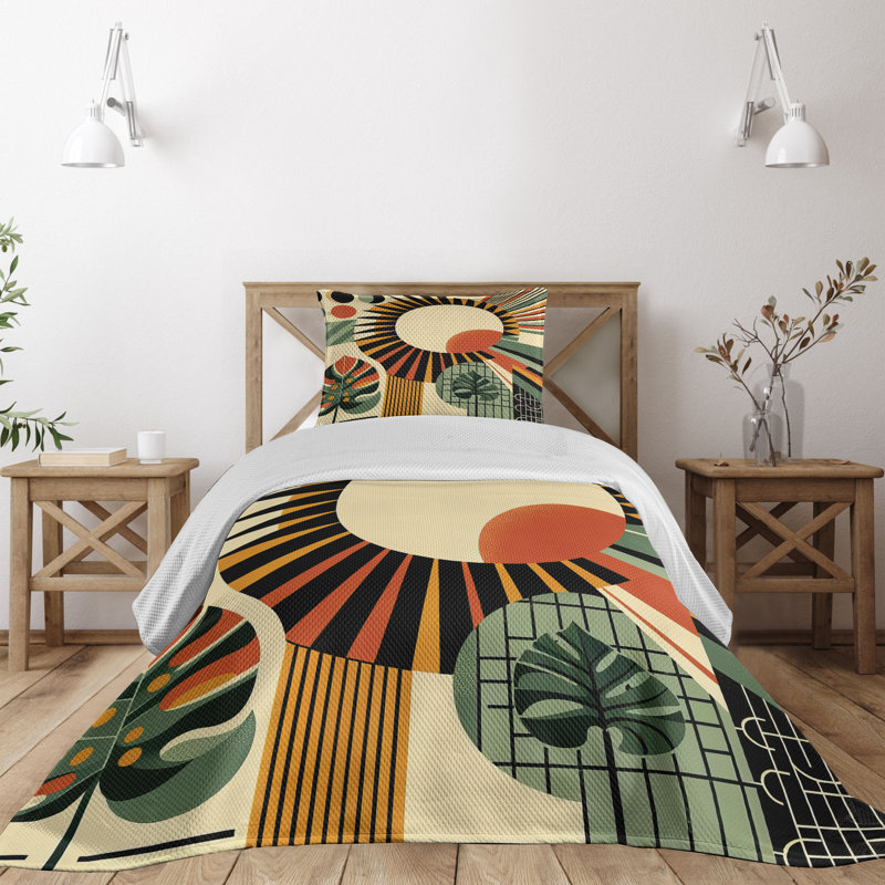 Polyester Floral Coverlet, Twin Coverlet + 1 Standard Shams
