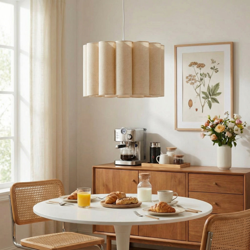 Luminaires suspendus géométriques 1 lumière beige, H 11,81 po x l 23,62 po x P 23,62 po