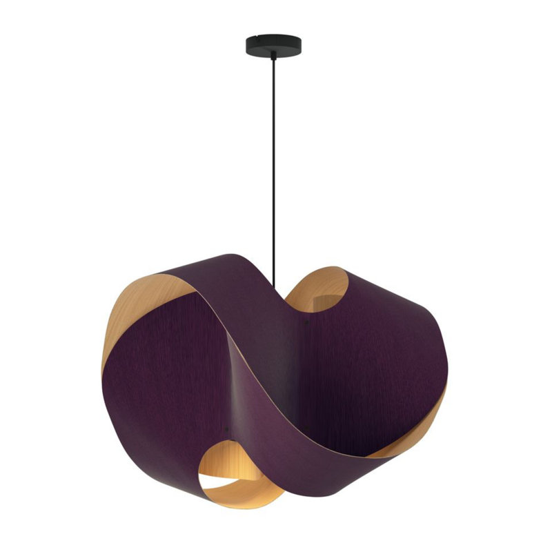 Luminaire suspendu Elvira 70 - violet, Violet / frêne, H 20,5 po x l 27,5 po x P 27,5 po