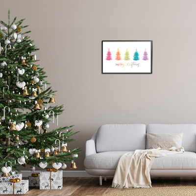 Rainbow Christmas Trees, art de la giclée encadrée par House Fenway