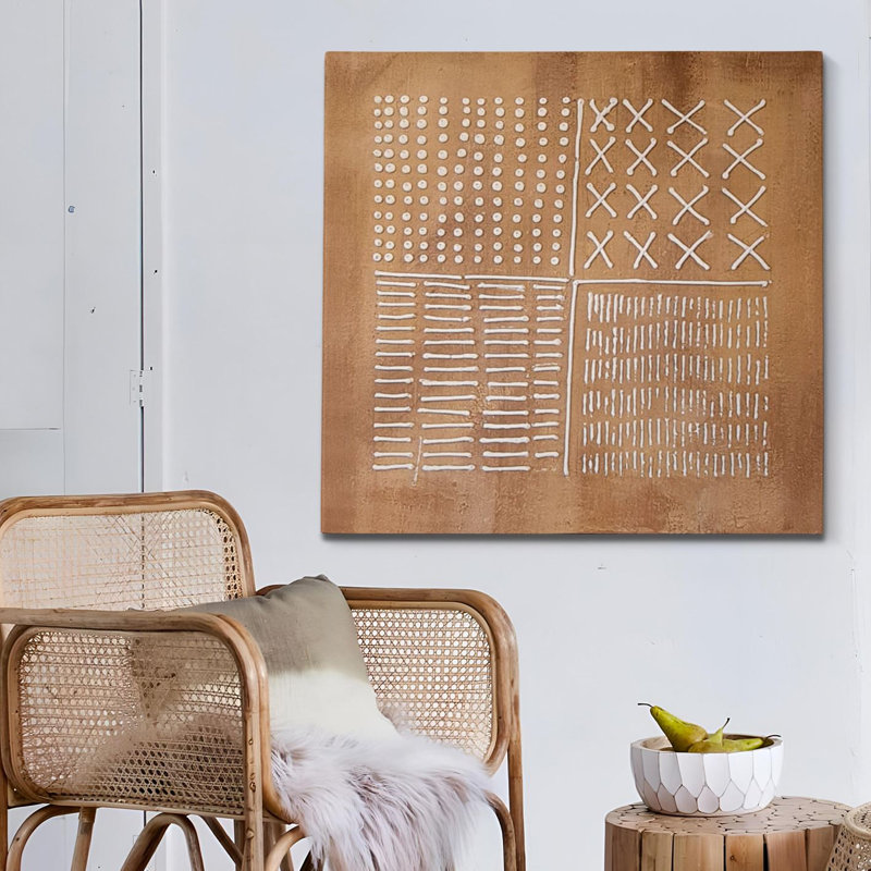 Peinture à l'huile décorative, H 27,56 po x l 27,56 po x P 1 po