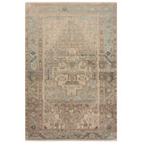 Vibe by Bungalow Rose Achel Medallion Machine Washable Green/Blue Area Rug