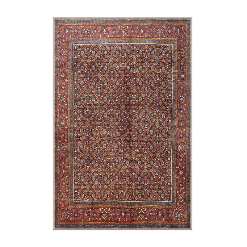 Tapis traditionnel orange / rouge / brun Diakite, Rectangle 4 pi x 6 pi