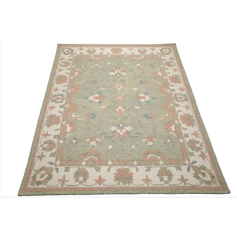 Tapis oriental multicolore crocheté à la main Agra, Rectangle 9 pi x 12 pi