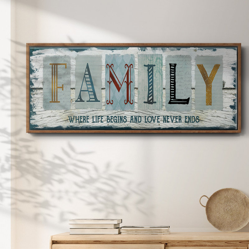 «Family Where Life», toile encadrée, H 12 po x l 30 po