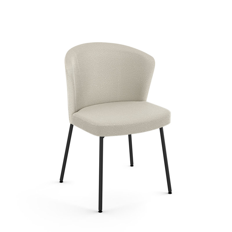 Chaise rembourrée Julks, Crème, Noir
