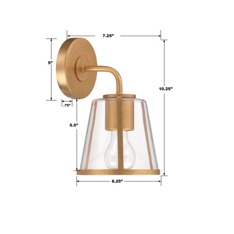 Asheboro Dimmable Bath Sconce, Antique Gold
