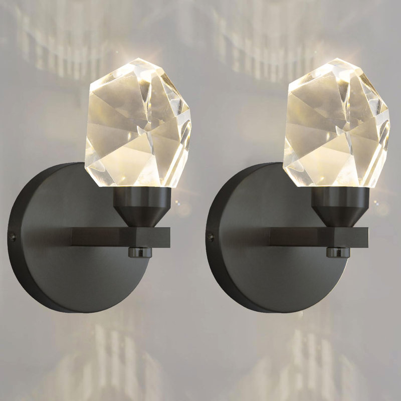 Kathya LED Armed Sconce 2 Packs, Matte Back