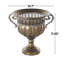 Vase en bronze en forme d'urne en métal avec détails martelés et découpes Stough