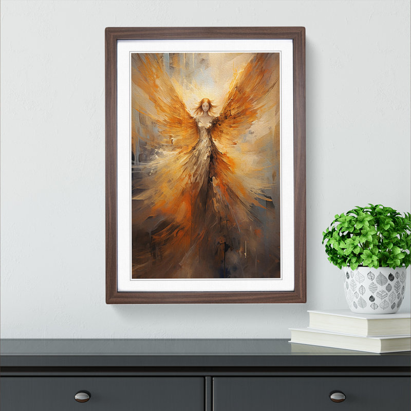 Single Picture Frame Print on Wood, Walnut Framed, 46cm H x 34cm W