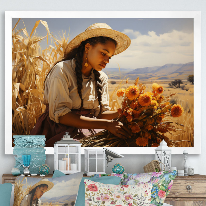«African Harvest Abundance V», reproduction sur toile, H 12 po x l 20 po x P 1 po, Cadre photo blanc
