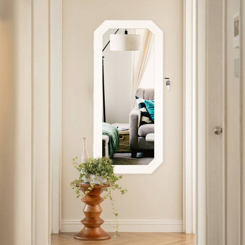 Armoire à bijoux avec miroir, Blanc