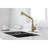 Pull Down Kitchen Faucet In Gold And Stainless - Modern Elegant Design For Aesthetics High Arc Sink Versatile Stream Spray Options-2102437691