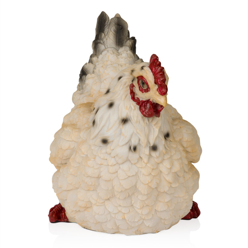 Statue de jardin poule de repos intérieure / extérieure H 8 po, Beige