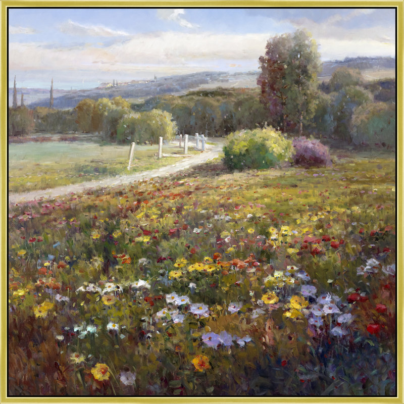 Sun-Dappled Meadow Print, 26" H x 26" W, Gold