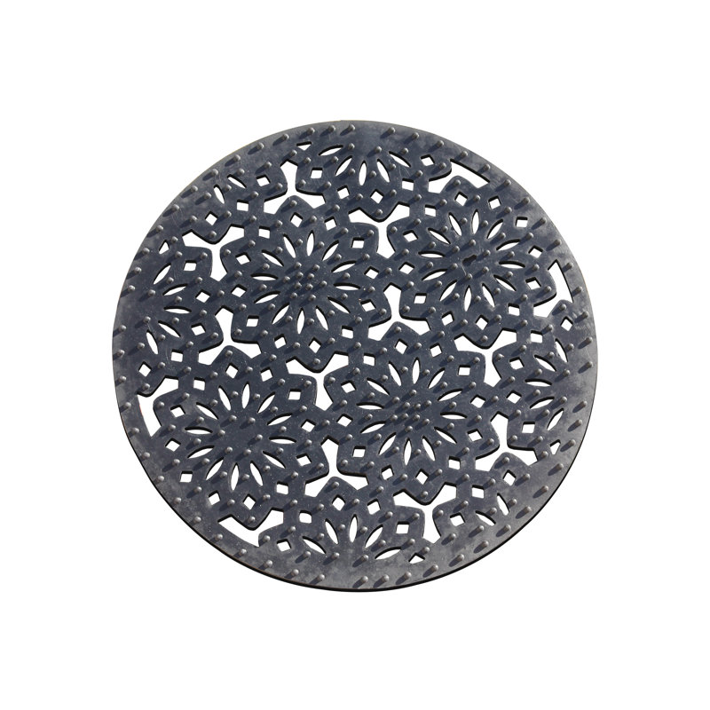 Alora Rubber Multi Functional-Garden Stepping Stone Mat, Round, Black Set of 3 - 14" X 14"