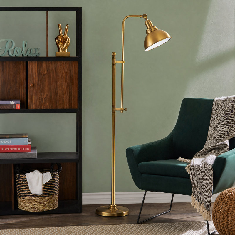 Wallace 65" Task Floor Lamp, Antique Brass
