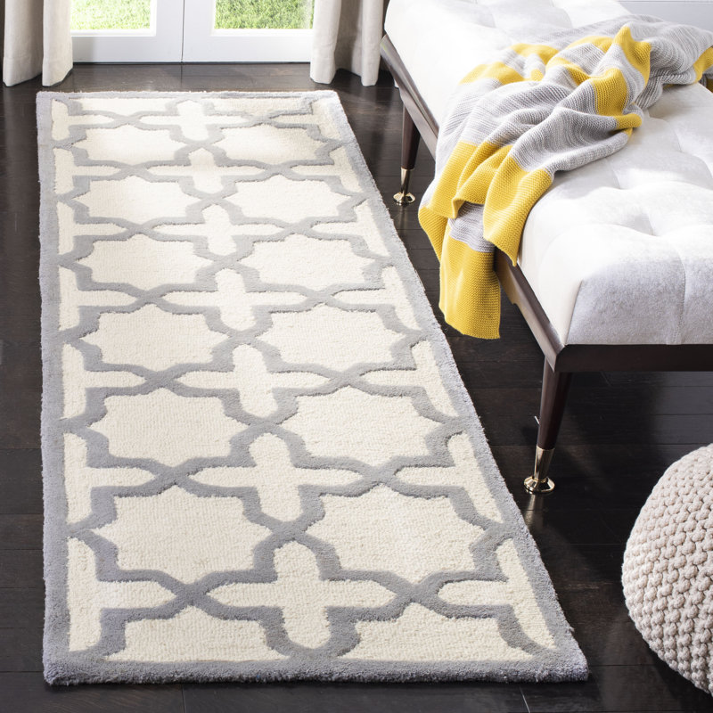 Cannen Hand Tufted Wool Geometric Rug, Runner 2'6" x 8'