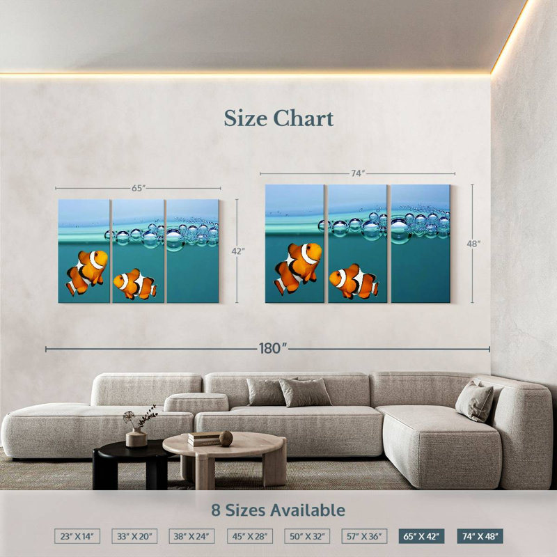 Brampt Clownfish Blowing Bubbles, 42" H x 65" W