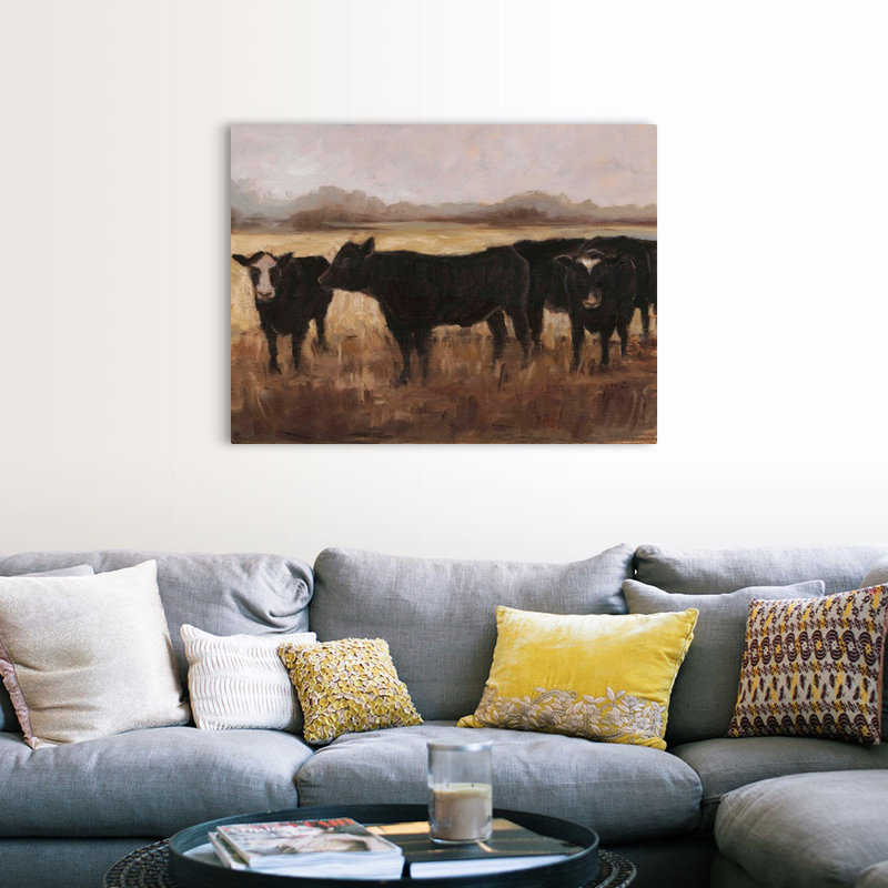 «Black Cows I», art mural sur toile, Toile tendue, H 36 po x l 48 po x P 1 po