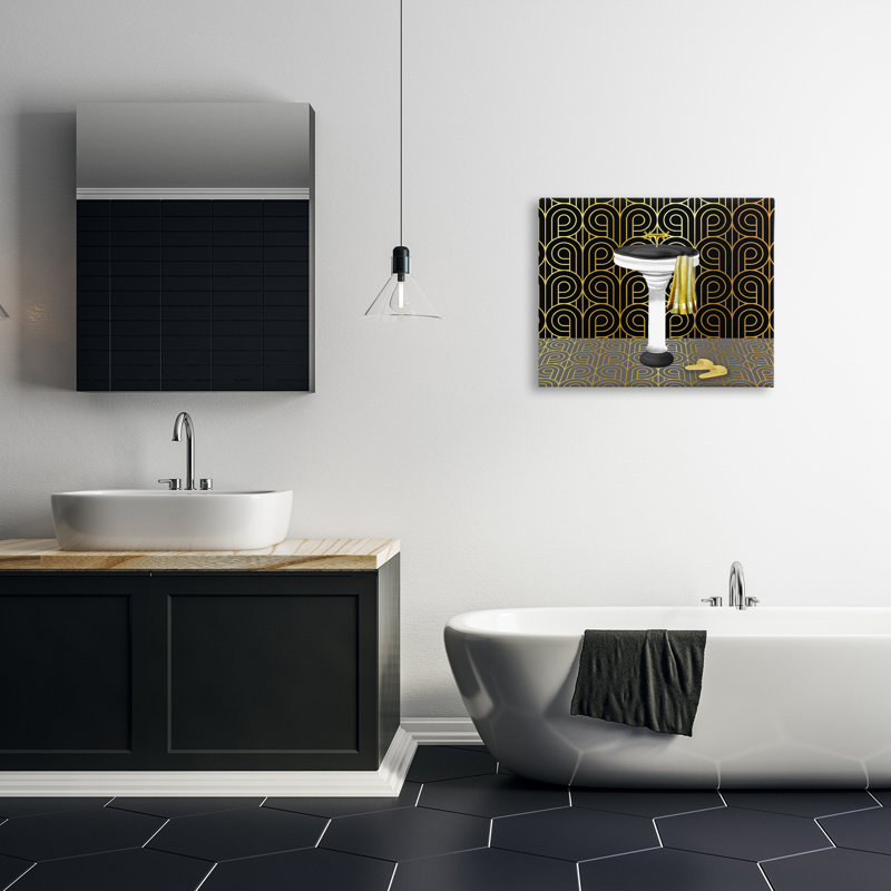 Toile de style déco pour lavabo de salle de bain, design par Conrad Knutsen, H 24 po x l 30 po