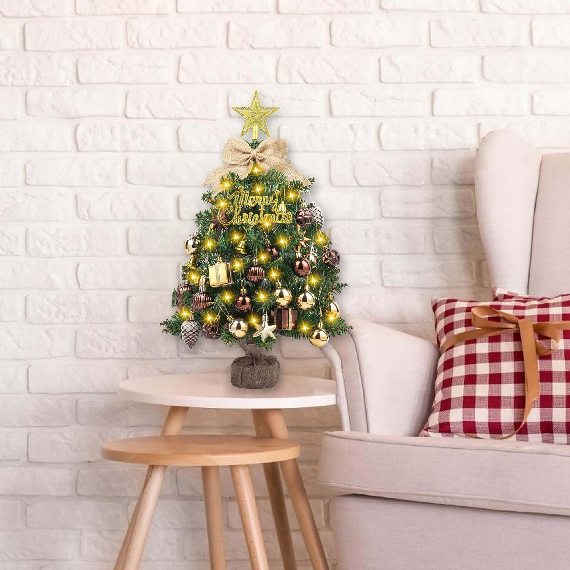 The Holiday Aisle® 24-inch mini desktop Christmas tree | Wayfair