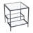 Square Black Glass Side Table