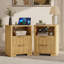 Table de chevet cannelée 2 tiroirs H 24,8 po avec prises intégrées, table de bout cannelée avec rangement ouvert -99201024-99201025