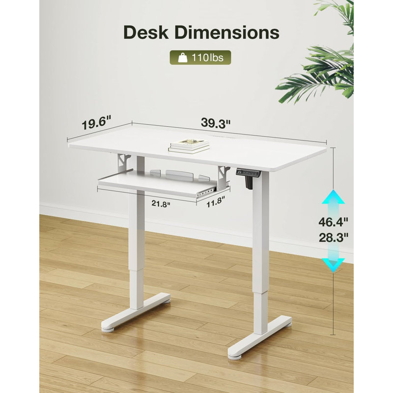 Standing Desk With Keyboard Tray, Height Adjustable Small Table,Computer Desk  For Home, Office