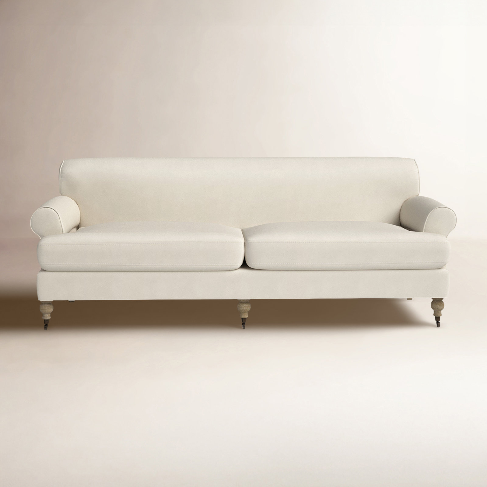 Harbor 88'' Upholstered Sofa, White Velvet
