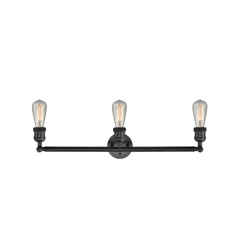 Éclairage pour meuble-lavabo noir mat à 3 lumières Amselmo