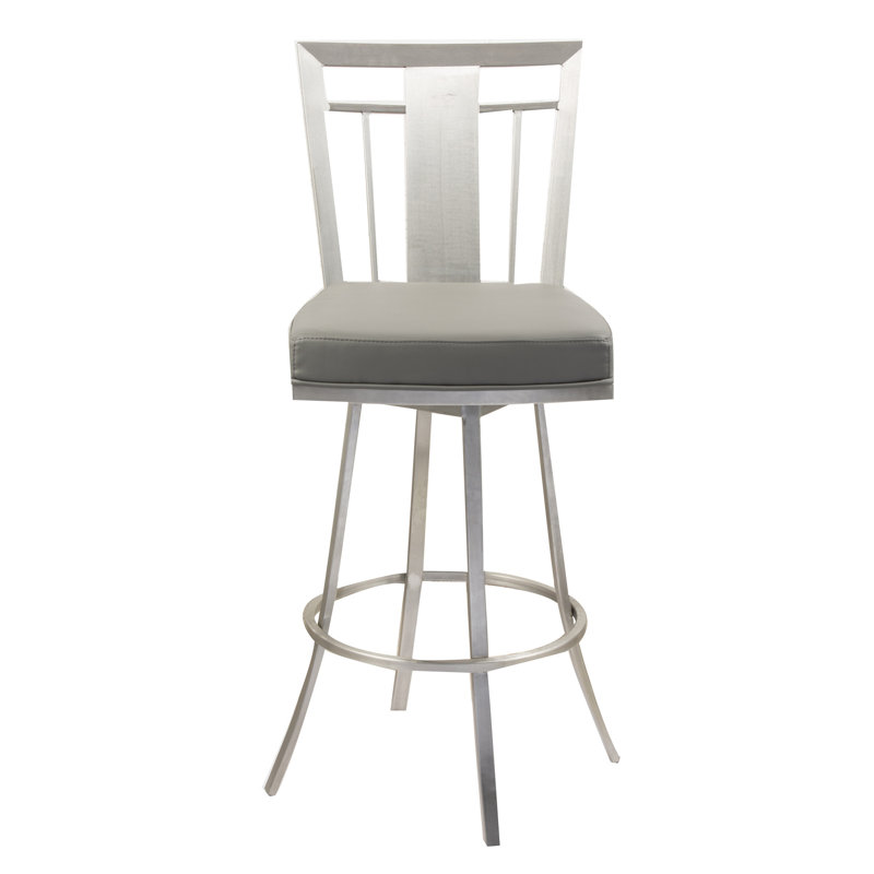 Tabouret de bar pivotant 26 po gris