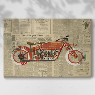 Toile tendue vintage avec galerie rouge
