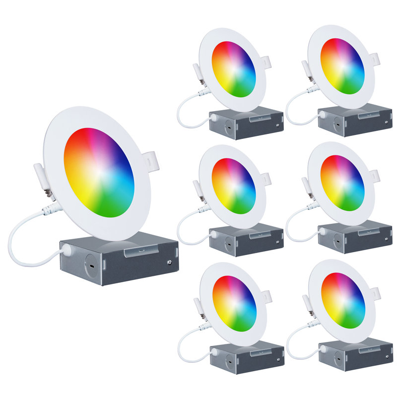 6-Inch Smart Multi-Color LED Recessed Lighting Kit with Voice Control