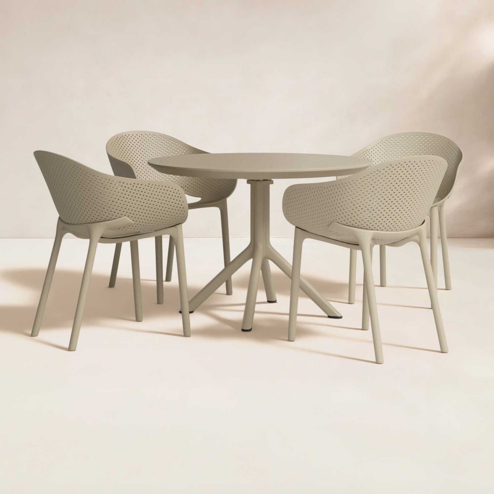 Farrah 41" Patio Dining Set, Taupe