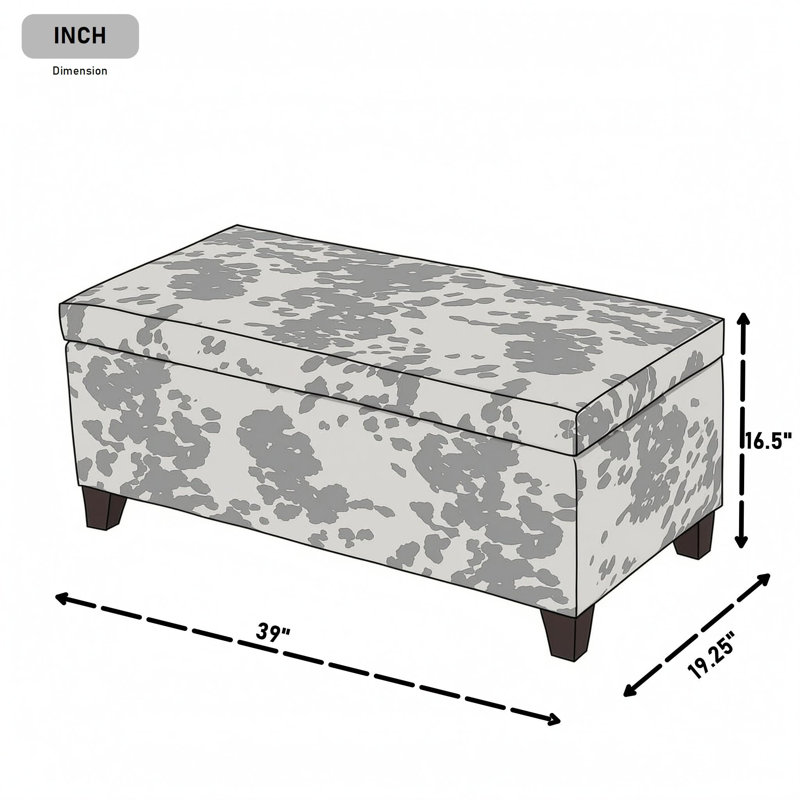 Pouf de rangement contemporain en velours